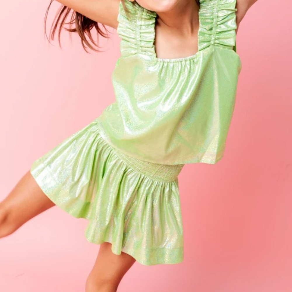 QUEEN OF SPARKLES Lime Green Kids Matching Set